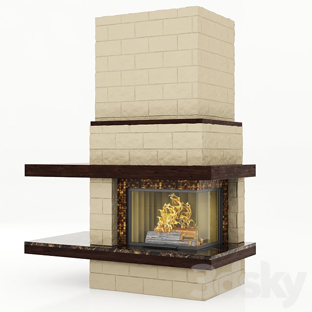 contemporary corner fireplace
