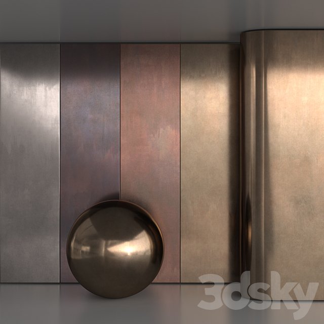 Flat old metal material set 2