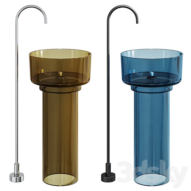 Freestanding transparent washbasin ABBER Kristall