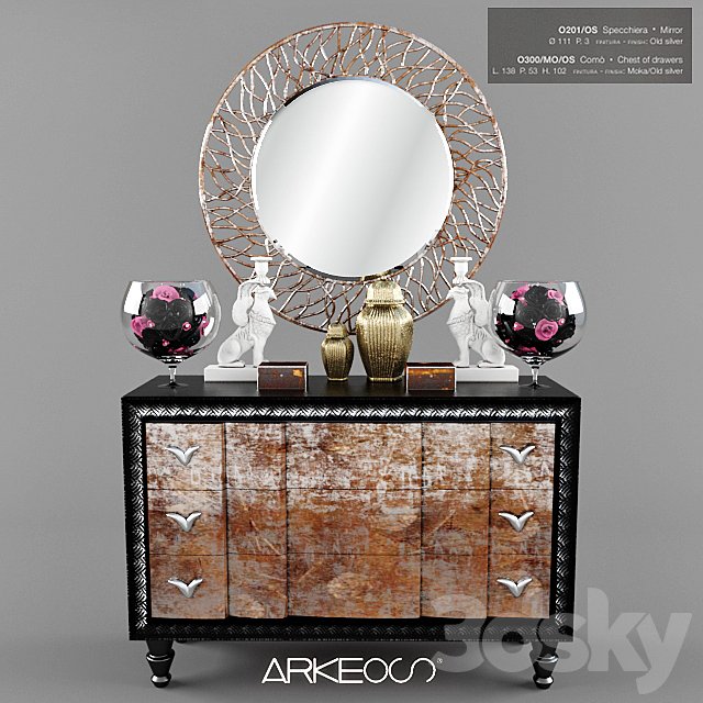 Dresser and mirror Italian factory Arkeos