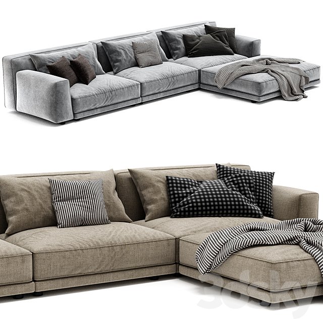 Poliform Paris Seoul Chaise Longue Sofa