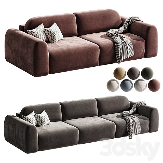 Straight sofa Lilt 2 round | Divan.ru