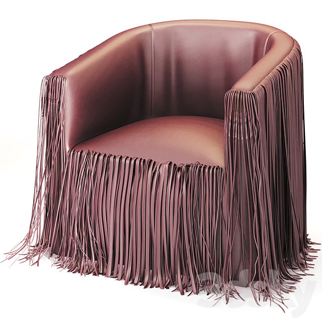 Shaggy Leather Swivel Chair in NeKeia Leather