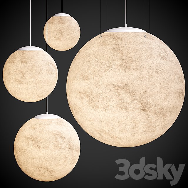 Large Moon Resin Globe Pendant Light