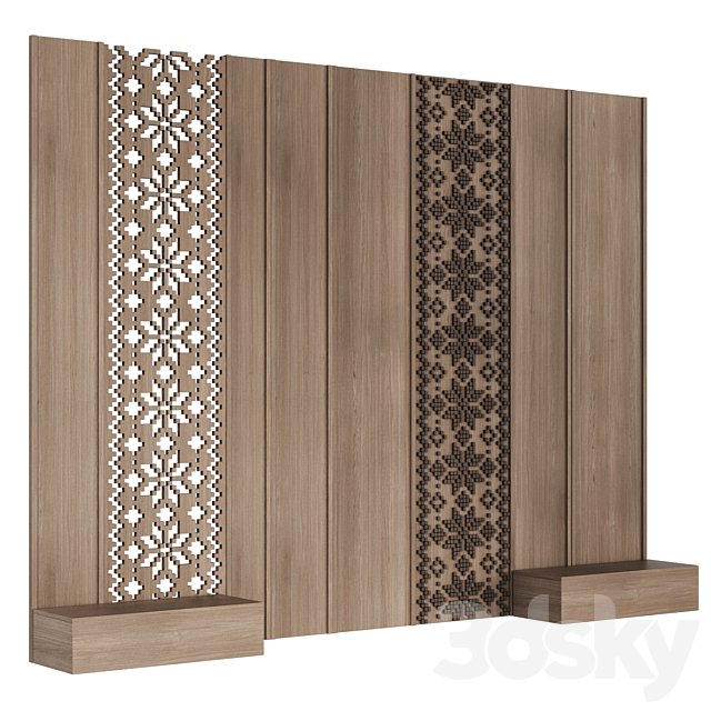 Wall panels headboard Russian ornament 021