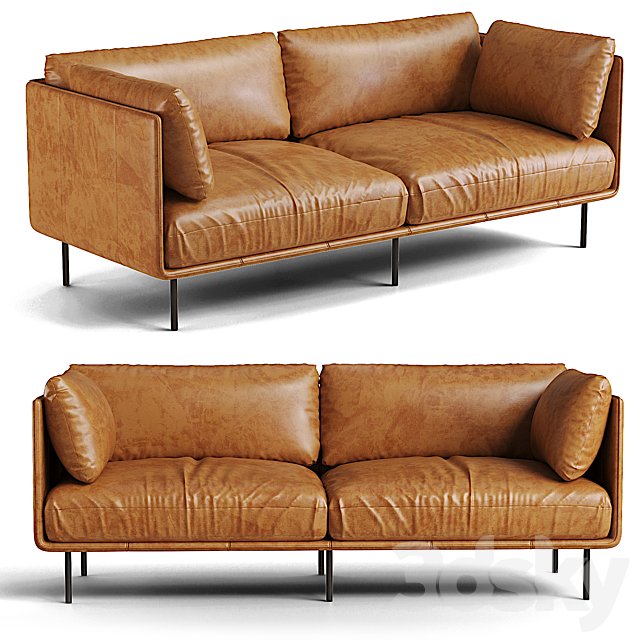 Wells 84 Leather Sofa