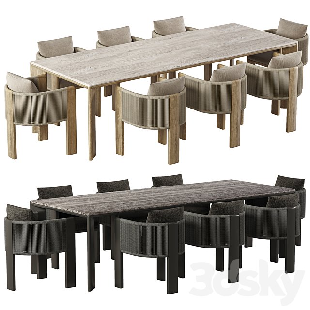 Palm Beach Teak Dining chair and Rectangle Dining Table