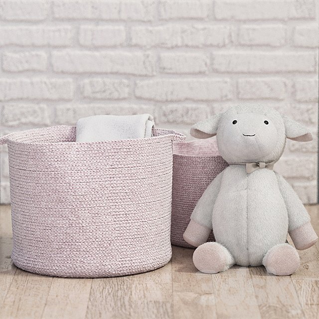 Light Pink Sloan Cotton Rope Storage - Pottery Barn Kids