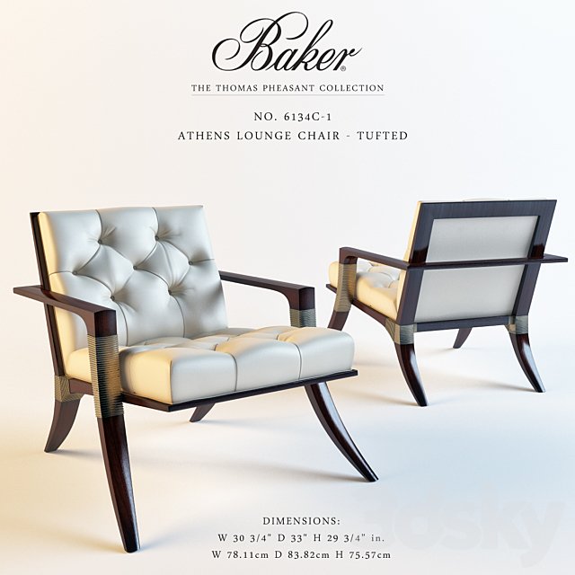 Baker 6134C-1 ATHENS LOUNGE CHAIR - TUFTED