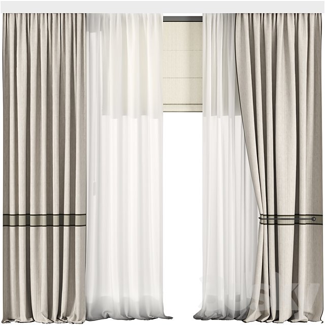 Silk and Cotton Curtain Set 73