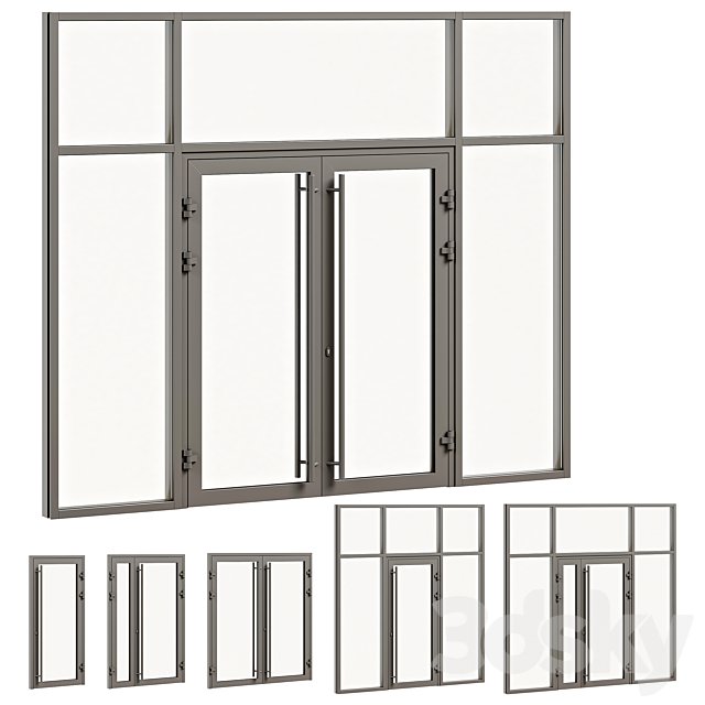 Entrance door with glass facade