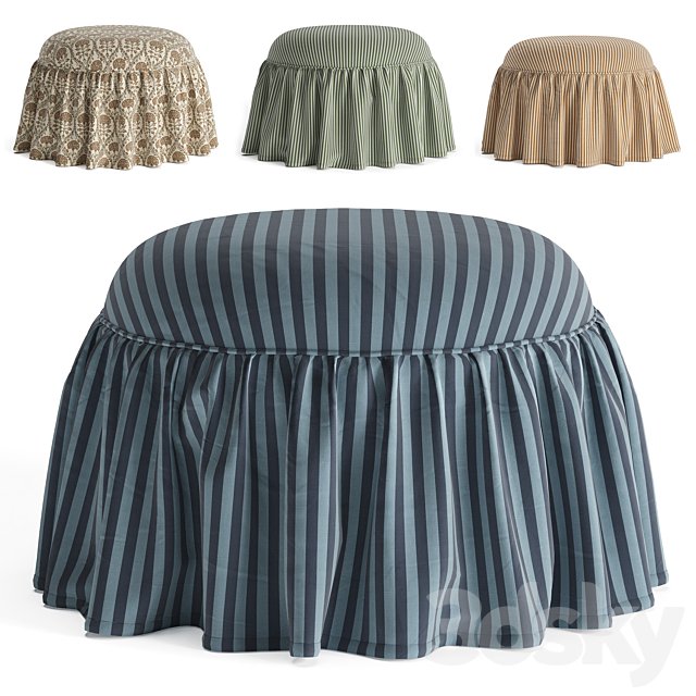 Leary Ottoman/ pouf with skirt