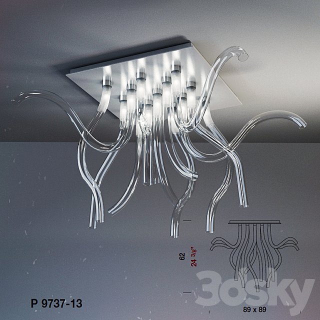 Set of 2 lamps PANZERI WAVE