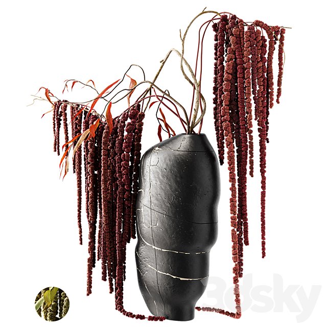 Amaranth of two types (green and burgundy) in a Gordon Baldwin vase