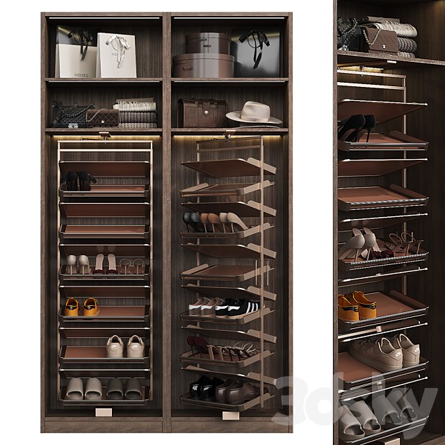 Shoe cabinet with fittings for the hallway and wardrobe 004
