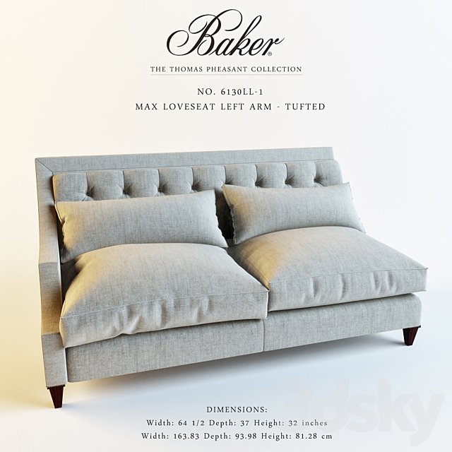 Baker 6130LL-1 MAX LOVESEAT LEFT ARM - TUFTED