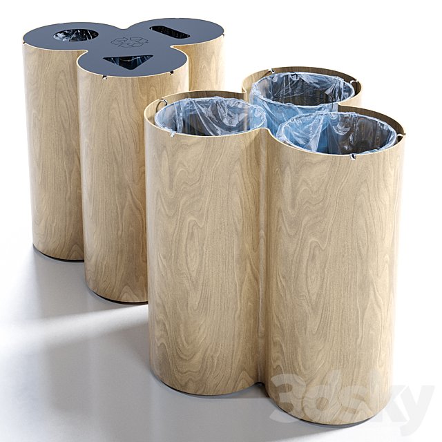 Trio recycling bin by Materia
