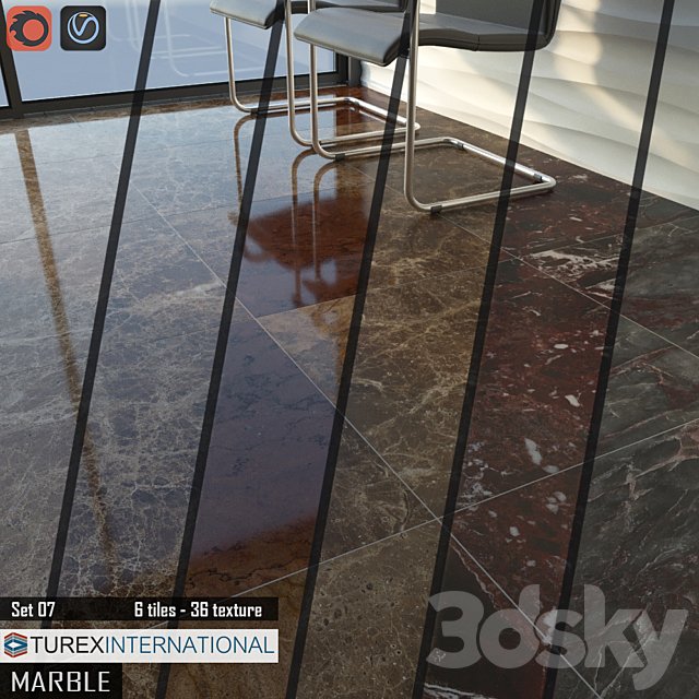 TUREX INTERNATIONAL Marble Tiles Set 07