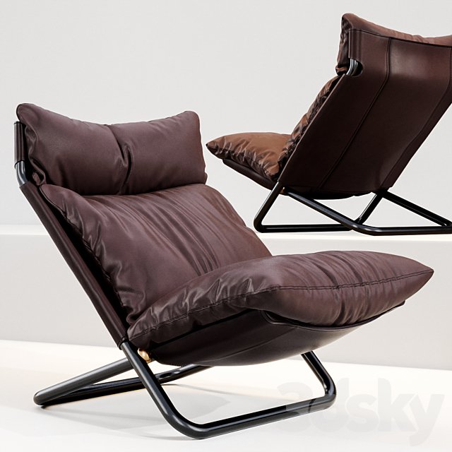 Cross high armchair by ARFLEX Leather