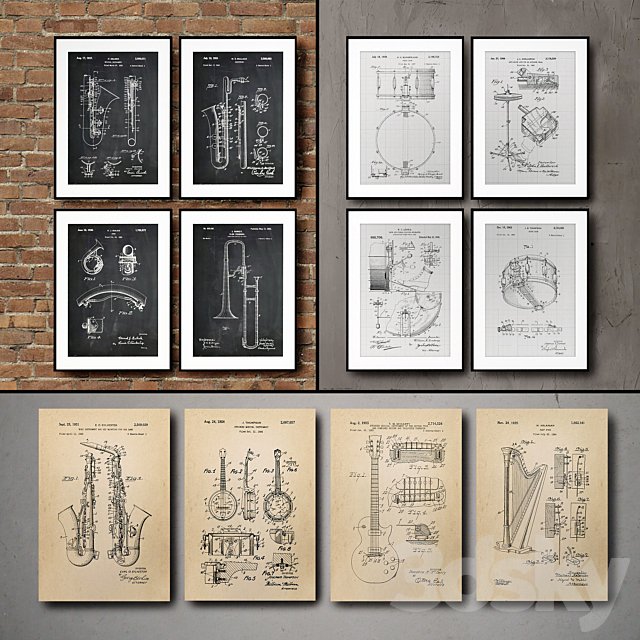 The picture in the frame. 115. Collection of Musical Instruments