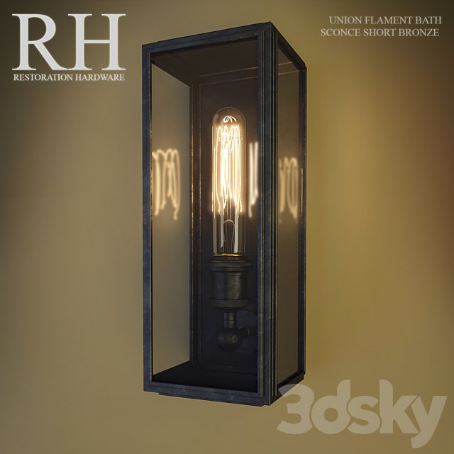RH UNION FILAMENT BATH SCONCE SHORT BRONZE