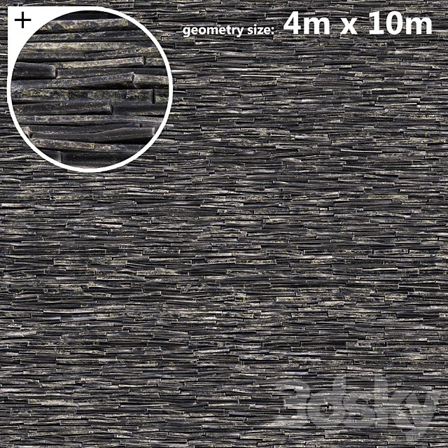 Slate Stone Wall 4x10m