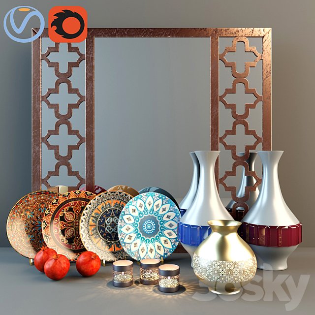 Decorative set in oriental style