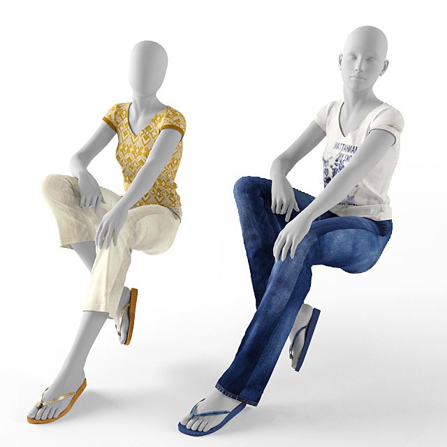 sitting female mannequin