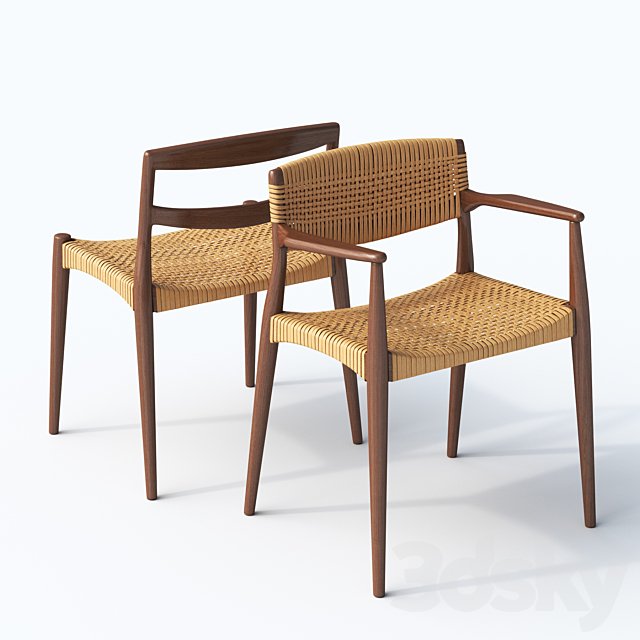 Chair and armchair Ejner Larsen &amp; Aksel Bender Madsen