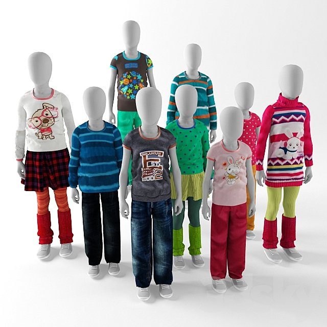 Children mannequins abstract