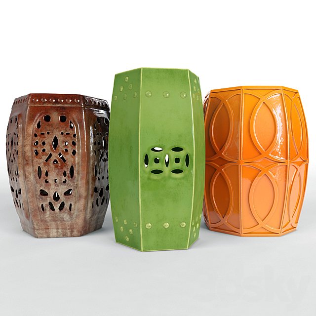 Garden Stools Set 02