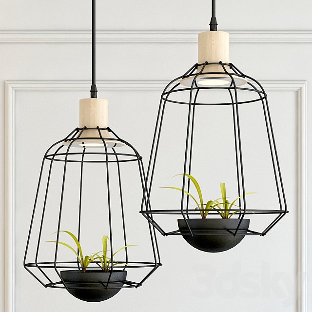 Hanging lamp pots light
