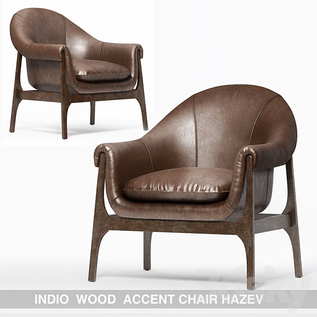 INDIO WOOD ACCENT CHAIR IN HAZE