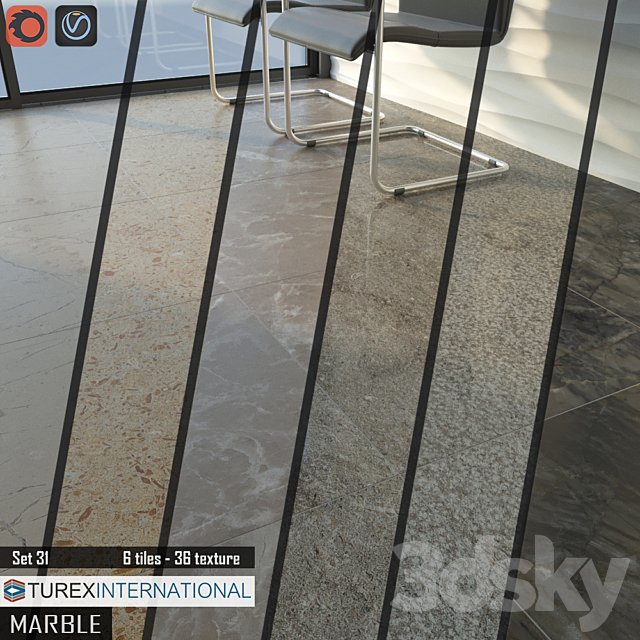 TUREX INTERNATIONAL Marble Tiles Set 31