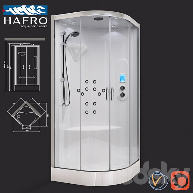 Shower cubicle with hydromassage Hafro New Bi-Size