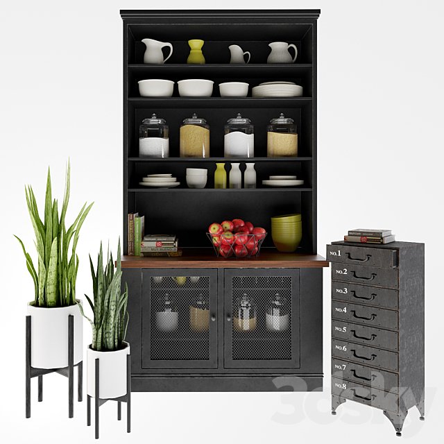 Kitchen decor set and Loft concept Industrial Loft Rustic Iron 8 Drawer Dresser