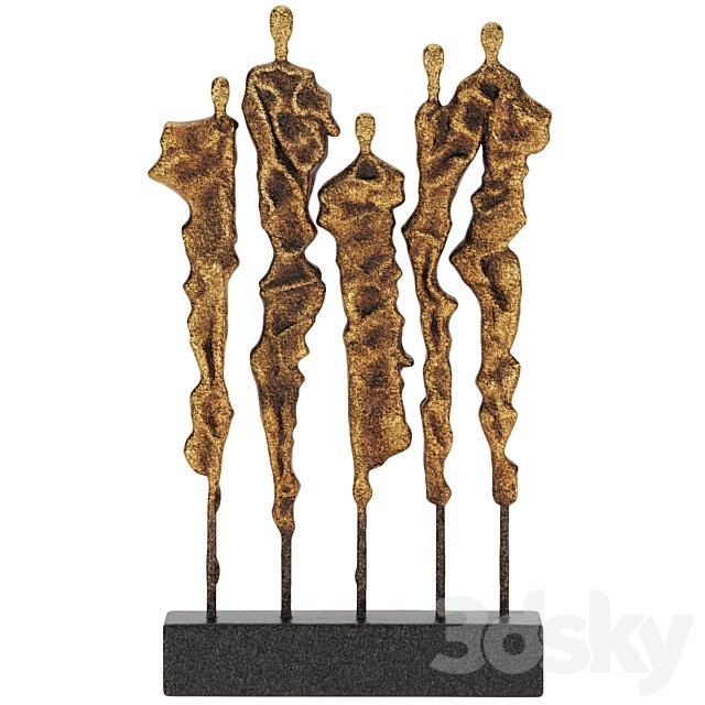Unity Line - Bronze Abstract Figure Sculpture