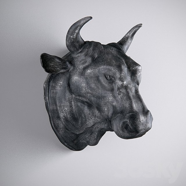 CIRCA 1900 CAST METAL BULL'S HEAD