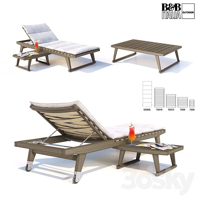 Deck chair and tables GIO