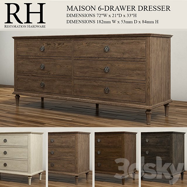MAISON 6-DRAWER DRESSER