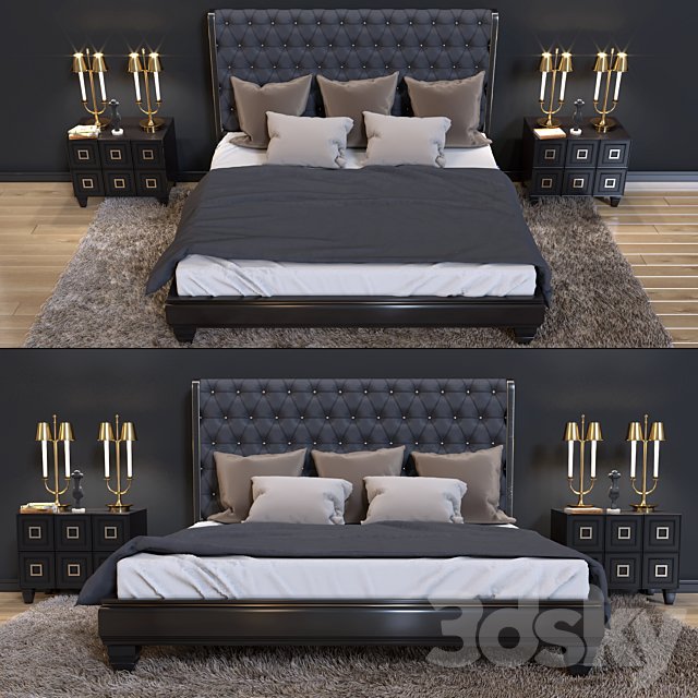 Bed and bedside table Ferre Home