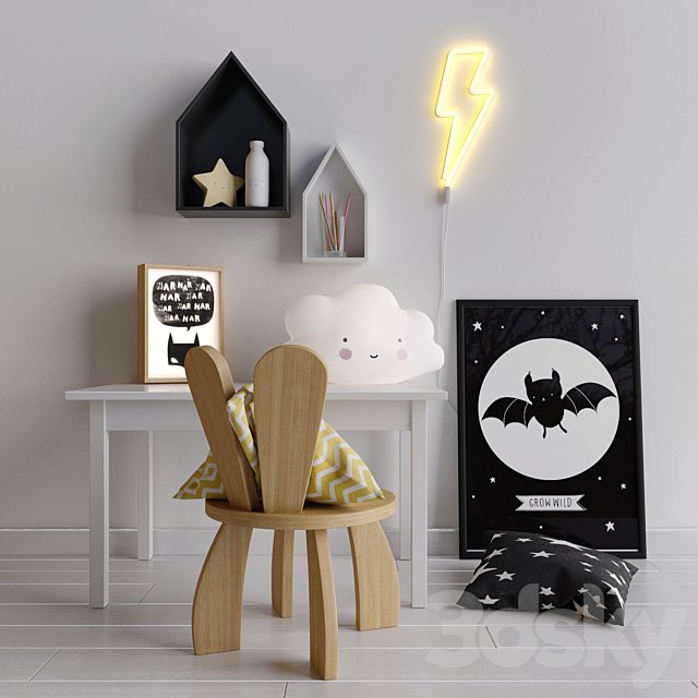 Decorative set in the nursery for a boy