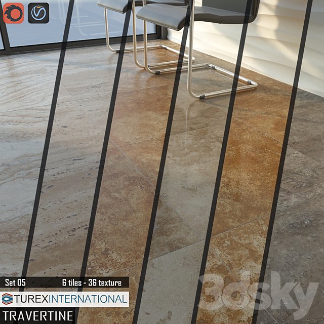 TUREX INTERNATIONAL Travertine Tiles Set 05