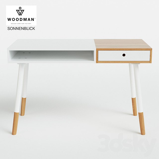 White desk Sonnenblick in Scandinavian style