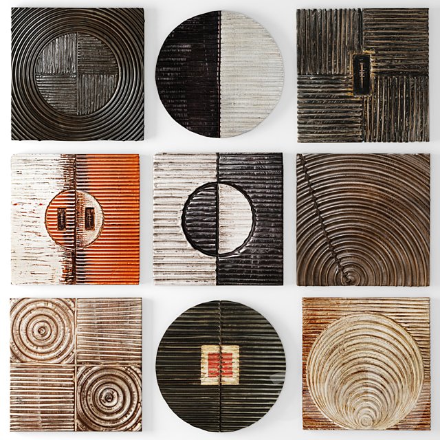 Wood Wall Sculpture by Kipley Meyer, picture, wooden picture, wall decor, wood carving, abstraction, set, circle, carved wall decor, eco design