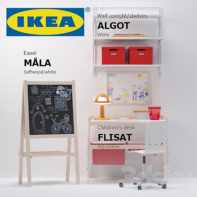 IKEA set for children (Sorona, V-ray)