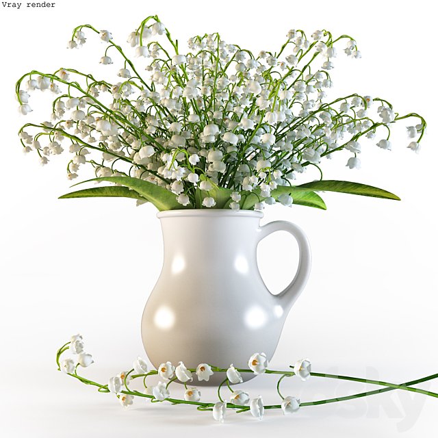 Bouquet of lilies of the valley in a jar
