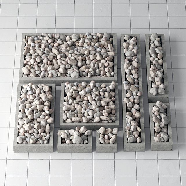 Pedestal stone pebble collection