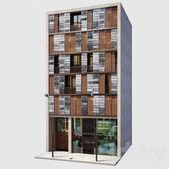 Facade. Office and Apartment building