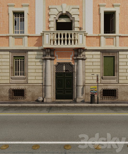 The facade of Italian building